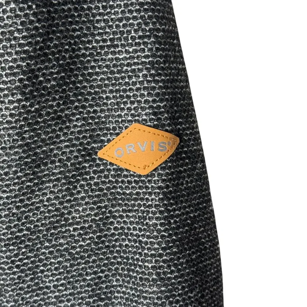 Orvis Black Fleece Lined Quarter Zip Pullover Outdoor Gorpcore Sweater Medium
